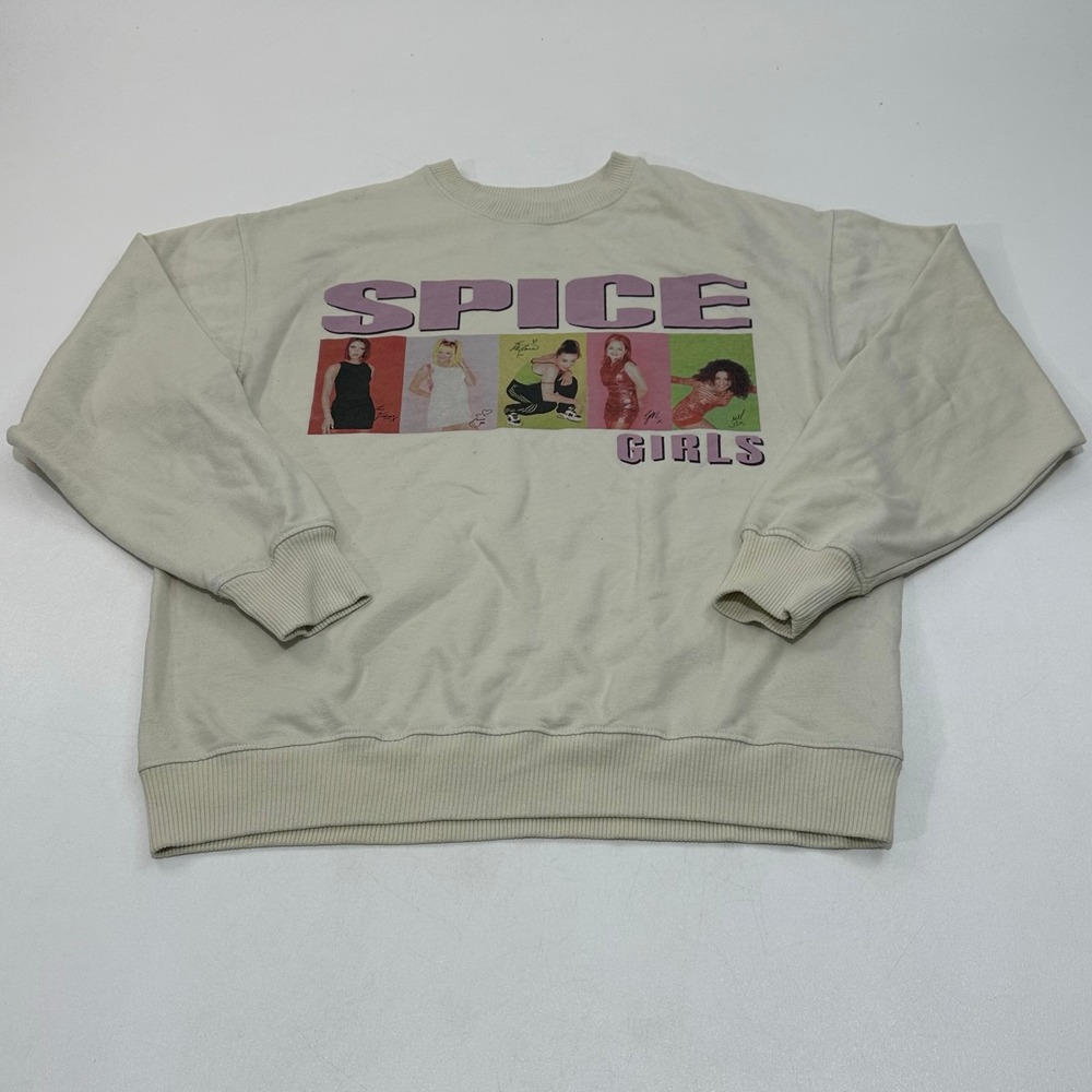 Hollister Spice Girls Women's Sweatshirt Cream Vintage Band Merch Size XS